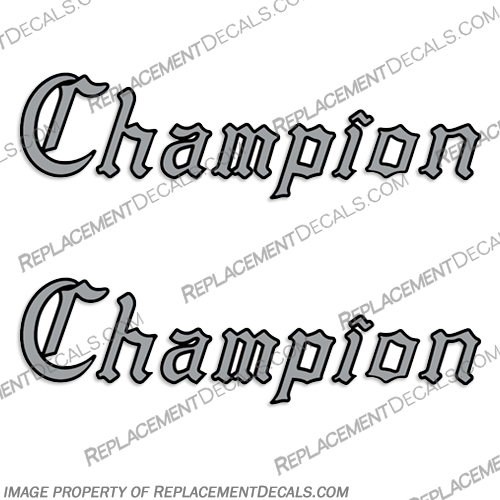 Champion Boat 1980s Style Logo Decals (Set of 2) Champion, Boat, 1980, 1980s, 1980s, Logo, Decal, Decals, Set of 2, set, Champion Boat