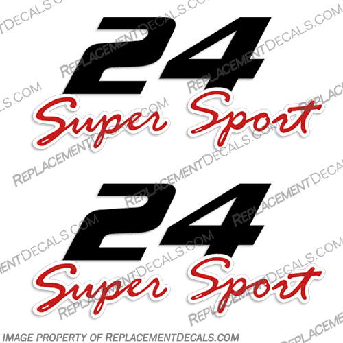 Pro-Line 24 Super Sport Boat Decals - Set of 2 proline, boats, 24, sport, boat, cabin, lettering, decal, sticker, kit, set, decals, of, 2, super, supersport, 