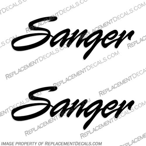 Sanger Boat Decals (Style 2) Set of 2 - Any Color! Sanger, Boat, Decal, Decals, Style, Style 2, 2, Set of 2, Any, Color, Any Color