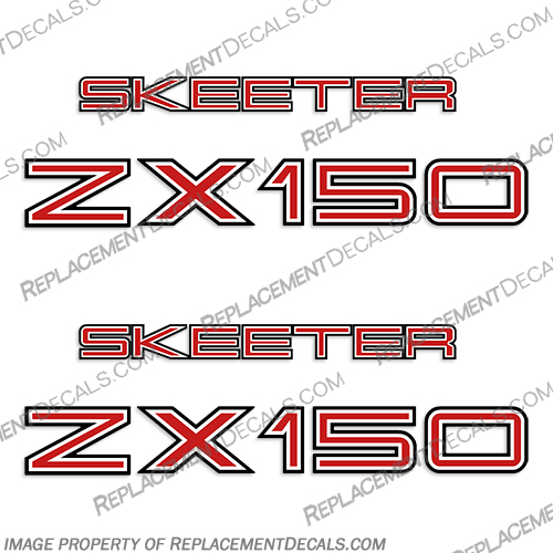 Skeeter Boat Logo Decal - ZX150 White Inline Skeeter, Boat, Decals, sx175, sx, 175, boats, Bay, Bass, Hull, Logo, Sticker, INCR10Aug2021, decal, ZX 150, ZX150, White, Inline