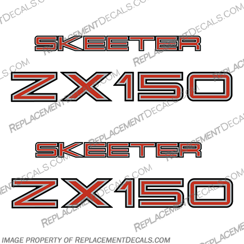 Skeeter Boat Logo Decal - ZX150 Silver Inline Skeeter, Boat, Decals, sx175, sx, 175, boats, Bay, Bass, Hull, Logo, Sticker, INCR10Aug2021, decal, ZX 150, ZX150, White, Inline