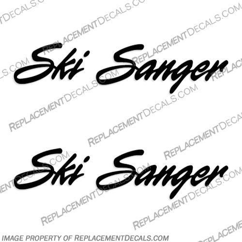 Ski Sanger Boat Decals (Style 2) Set of 2 - Any Color! Ski, Sanger, Boat, Decal, Decals, Style, Style 2, 2, Set of 2, Any, Color, Any Color