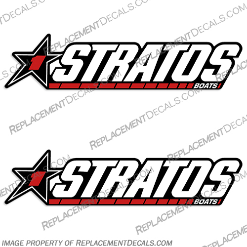 Stratos Boats w/ Star 1 (Set of 2) Boat Decals Stratos, Boat, Boats, w/, with, Star, 1, Decal, Decals