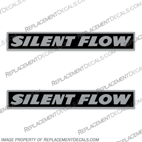 Chrysler Marine "Silent Flow" Decals (Set of 2)  outboard, engine, gas, fuel, tank, decal, sticker, replacement, new, chrystler, chrysler, marine, Silent, Flow, Silent Flow