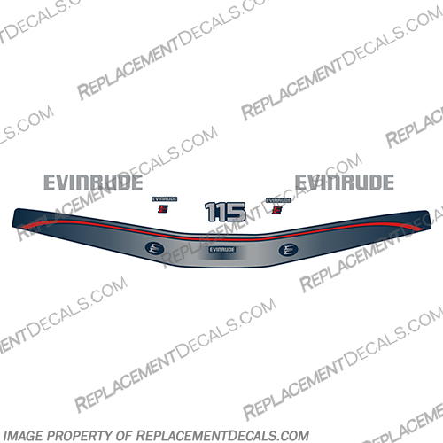 Evinrude 115hp Decal Kit - 1995-1997  evinrude, 115, 115hp, hp, 1995, 1996, 1997, outboard, engine, decal, kit, stickers, set, motor, decals