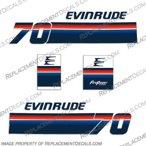 Evinrude 1978 70hp Decal Kit Evinrude, 1978, 70, 70hp, hp, Decal, Kit, Decal Kit