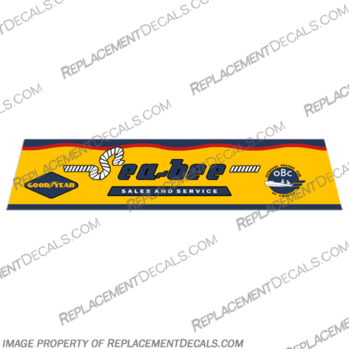 Sea-Bee Goodyear Service and Motor Stand Decal - Single goodyear, decals, sea, bee, 5hp, 1951, 1952, 1953, 1947, 1948 outboard, motor, stickers, decal, set, 2g3, 2G3, service, motor, single,