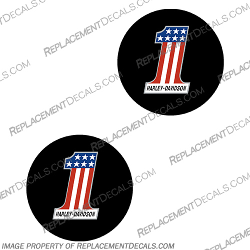 Harley Davidson #1 AMF Timing Cover Plate Decals - 1980 (Set of 2) 1, harley, davidson, one, Harley, harley-davidson, oil, tank, xl, xlh, 1980, #1, AMF, Timing, Cover, Plate