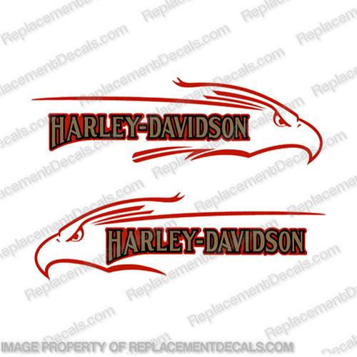 Harley Davidson Fxd Eagle Gas Tank Decals Set Of 2 Red