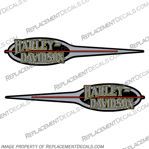 Harley-Davidson FXR Lowrider Decals (Set of 2) Silver/Red - Style 2  Harley, Davidson, Harley Davidson, Lowrider, 1992, 92, Low, Rider, silver. blue, style, 2, low, rider, fxr