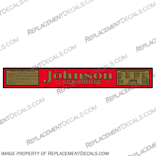 1933 Johnson 4.5hp A65 Sea Horse Decals johnson, seahorse, sea, horse, 3.3, f70, F70, 1934, 34, vintage, boat, decals, outboard, 4-5, 4-5hp, A65, 1933