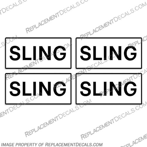 Sling Boat Label Decal - Set of 4 Decals sling, boat, lifting, lift, strap, Decal, logo, sticker, label, decal