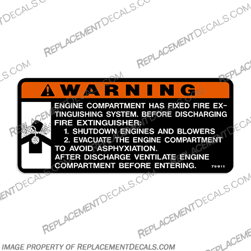 Warning Engine Compartment Decal  warning, caution, decal, sticker, single, ensure, boat, legal, 1705641, safety, close, hatch, while, boat, is, underway, fire, exstinguish, engine, compartment