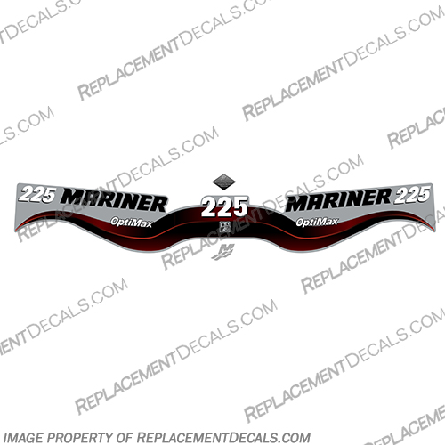 Mariner 225hp Optimax Decal Kit - Wrap Around 2003 - 2008  150, mariner, optimax, 225hp, 200, 2003, 2004, 2005, 2006, 2007, 2008, boat, decals, decal, stickers, set, outboard, engine, wrap, around