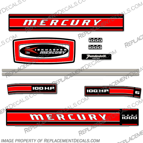 Mercury 1969 100HP Decal Kit INCR10Aug2021