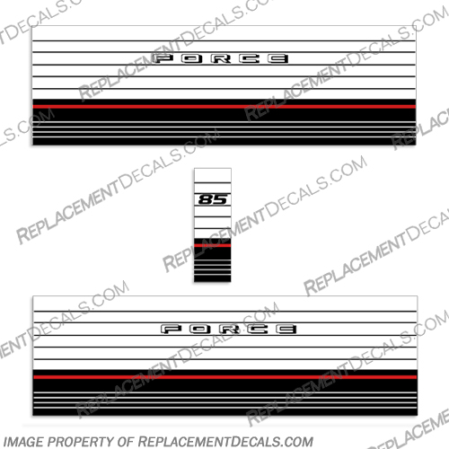 Mercury Marine Force 85hp Decal Kit - 1983-1986 Mercury, Marine, Force, 85, 85hp, hp, horsepower, horse power, Decal, Decals, Kit, 1983, 1986, 1983 - 1986