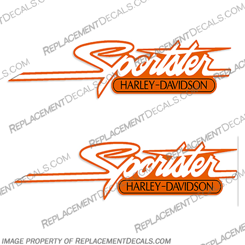 Harley Davidson Sportster LT 1200 Decals Orange / White (Set of 2) harley, harley davidson, harleydavidson, fuel, 92, 93, 92, 92, 93, 93, 1992, 1993, fat, boy, sport, sportster, 883, 1448095, LT, 1200, XLH, XLH/LT, LT 1200