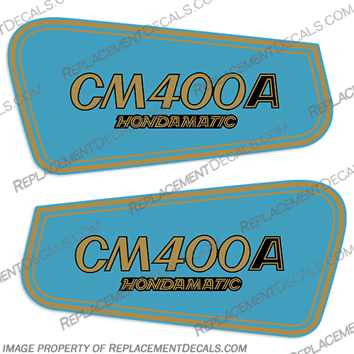 Honda CM400A Hondamatic Side Cowl Decals (Set of 2) - 1981 honda, decals, sl100, motorcycle, gas, tank, stickers, 1972, 1981, CM400A, CM, 400, 400A, Hondamatic, Side, Cowl, Side Cowl, Cowls