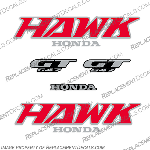 Honda Hawk GT 647 Motorcycle Decals  honda, hawk, gt, 647, motorcycle, motor, cycle, decals, stickers, decal, gas, fuel, tank, any, color, single, street, bike, 