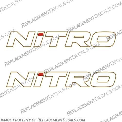 Tracker Marine Nitro Boat Decals  - White w/Gold outline Tracker, marine, nitro, boat, decals, white, with, w/, silver, outline, stickers, engine, gold