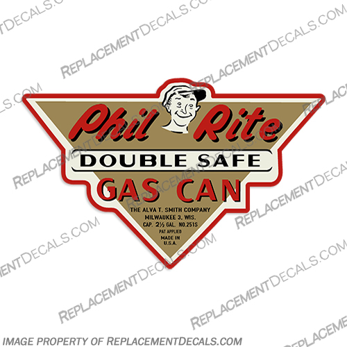 Phil Rite Double Safe Gas Tank Decal phil, rite, decal, gas, can, tank, 2.5, gallon, double, safe, sticker, gal