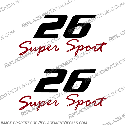 Pro-Line 26 Super Sport Boat Decals - Set of 2 proline, boats, 26, sport, boat, cabin, lettering, decal, sticker, kit, set, decals, of, 2, super, supersport, 