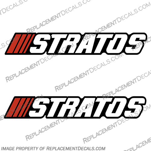 Stratos Boats Lettering Logo (Set of 2) Boat Decals Stratos, Boat, Boats, w/, with, Star, 1, Decal, Decals, Lettering, Logo, Set, of, 2, Set of 2, Two