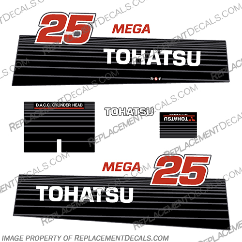 Tohatsu 25hp Mega Decal Kit Tohatsu, 25, hp, 25hp, Mega, Decal, Kit