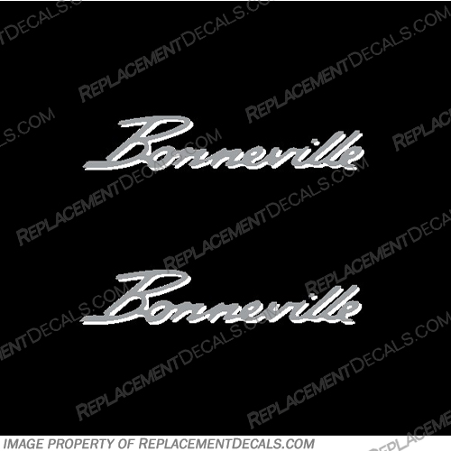 Triumph Bonneville Motorcycle Decals - Metallic Silver w/ White Shadow Triumph, Bonneville, Motorcycle, Decal, Decals, Metallic, Silver, Metallic Silver, White Shadow, White, Shadow, 3.5, .7