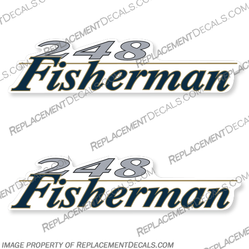 Wellcraft Fisherman 248 Logo Boat Decals (Set of 2) well, craft, fisher, man, Fisherman252, marlin, boat, logo, decal, sticker, 248, decal, decals