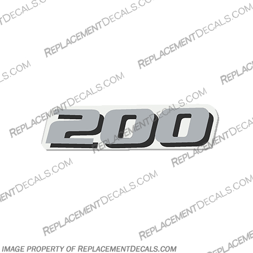 Yamaha outboard "200"  Decal yamaha, motors, 200, hp, outboard, motor, engine, horsepower, rating, label, 200hp, decal, sticker, front, rear